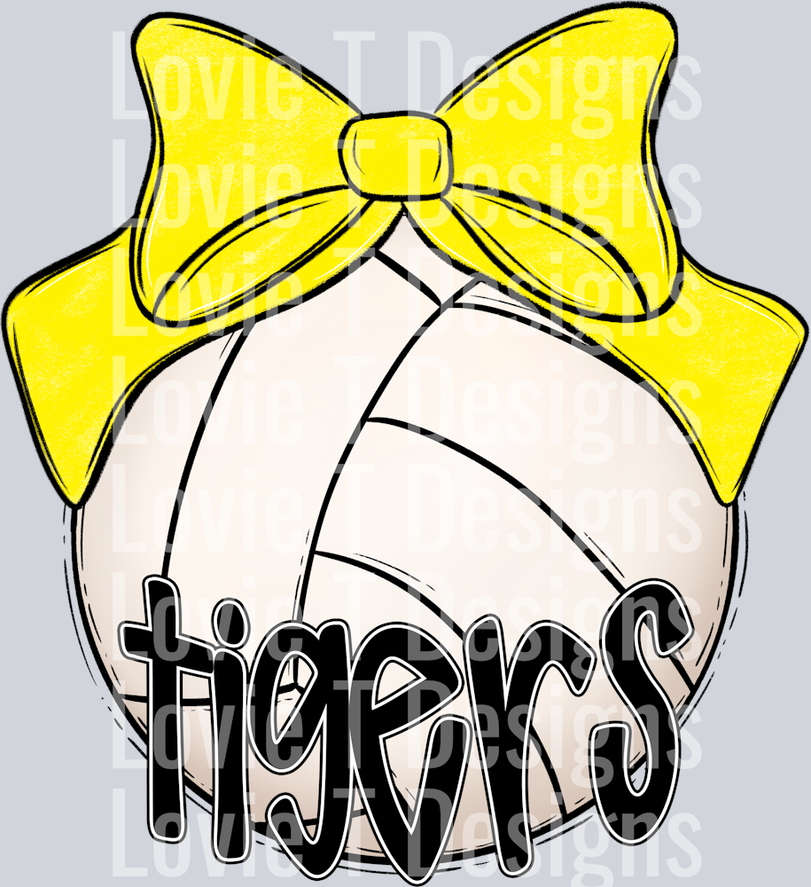Sport Bow Volleyball Tigers Yellow Bow