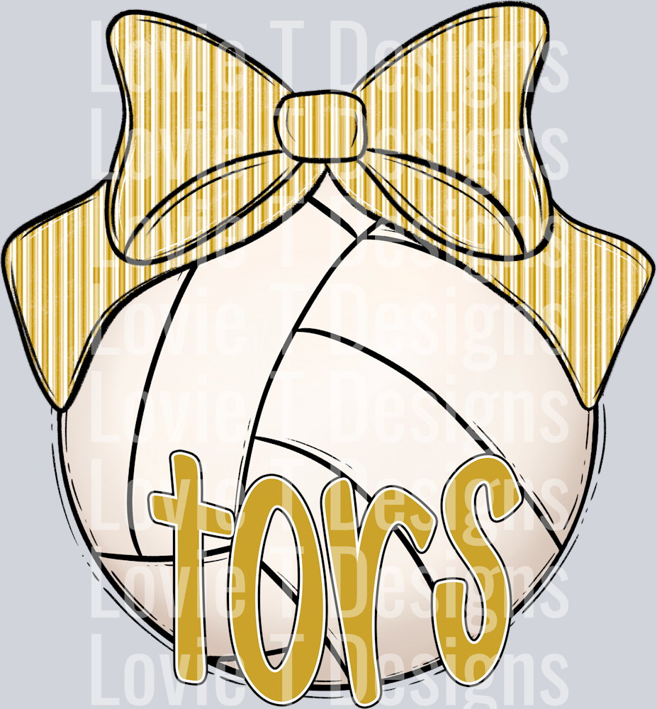 Sport Bow Volleyball Vegas Gold Seersucker Tors