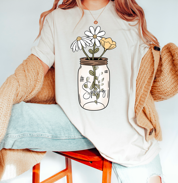 SPRING VASE spring DTF transfer design