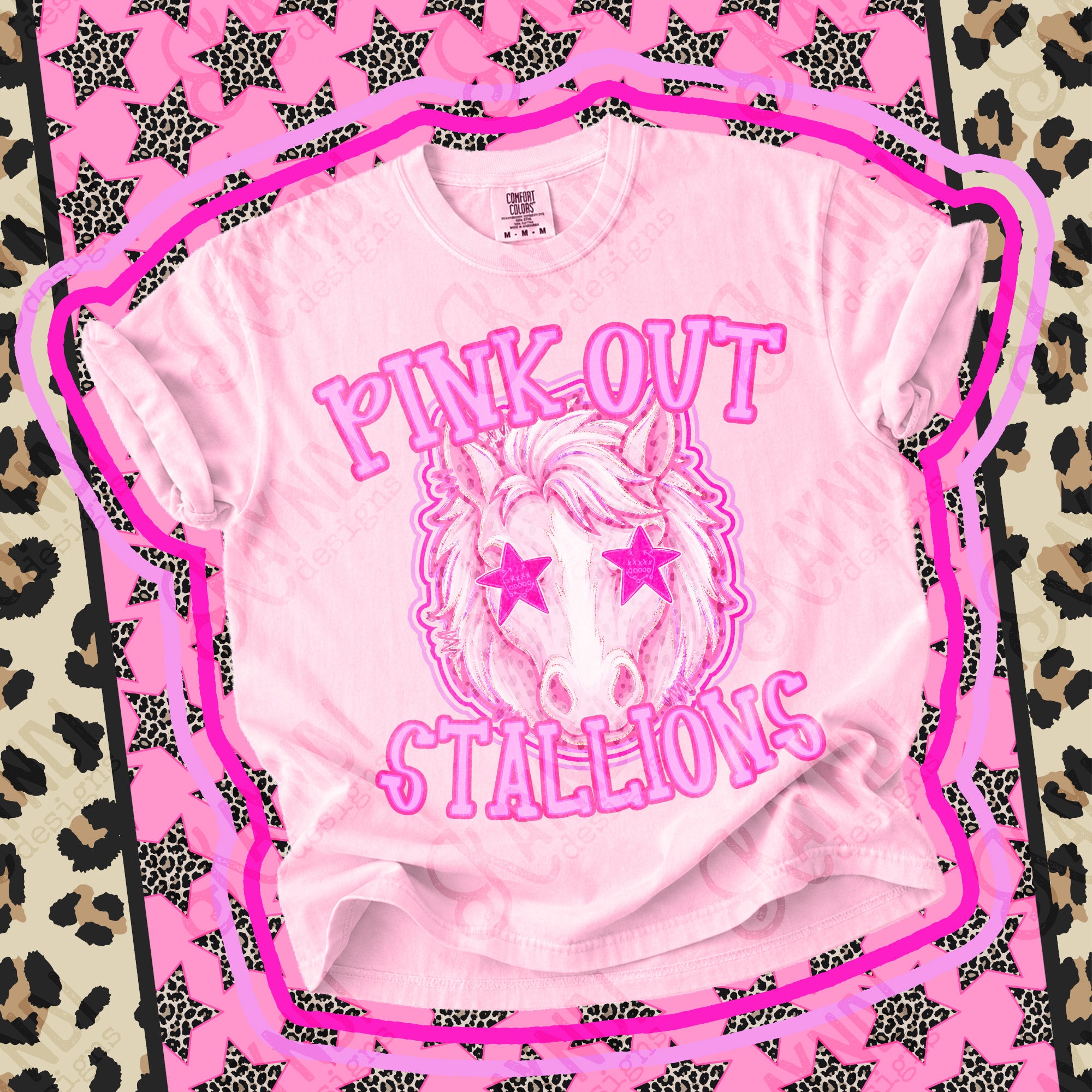 Pink Out Mascots Stallions 2 mockup