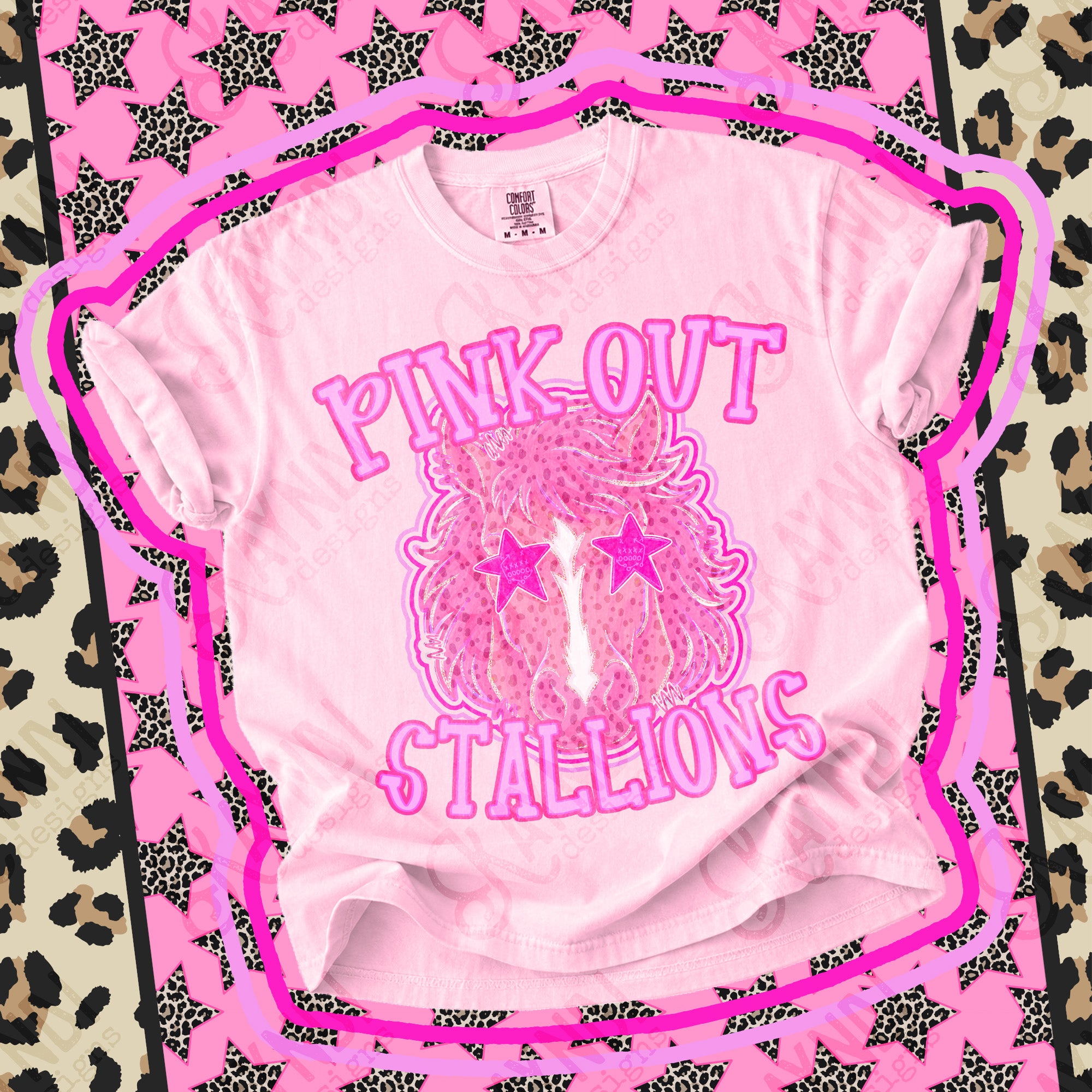Pink Out Mascots Stallions 7 mockup