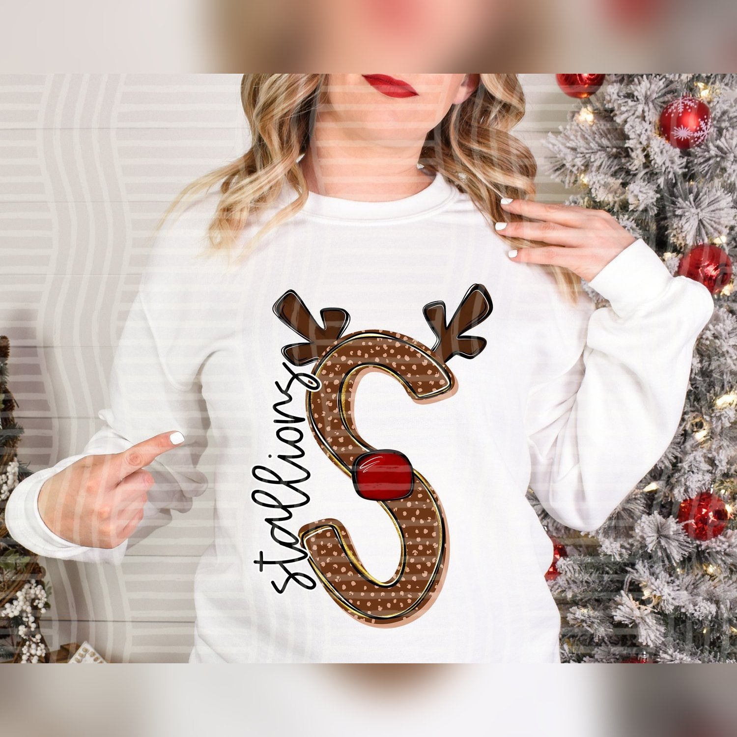 Deer Antler Initial Mascots Stallions design