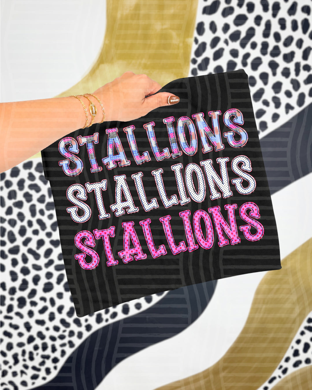 Stallions Dolly Tri Stacked mascot DTF transfer