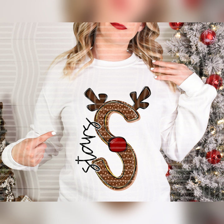Stars Deer Antler Initial Mascots DTF transfer