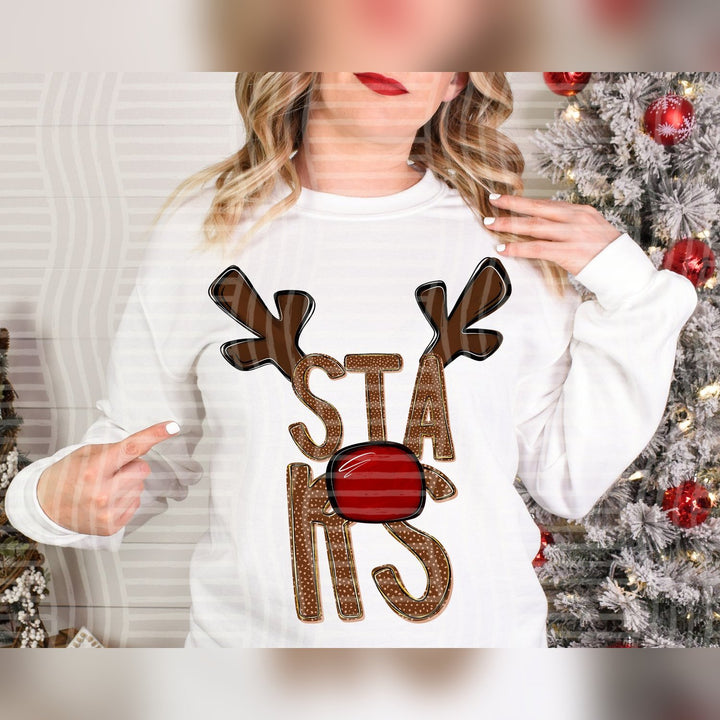Stars Deer Antler Mascots DTF transfer