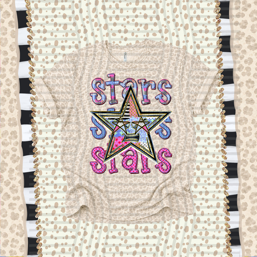 Stars Dolly Doodle mascot DTF transfer