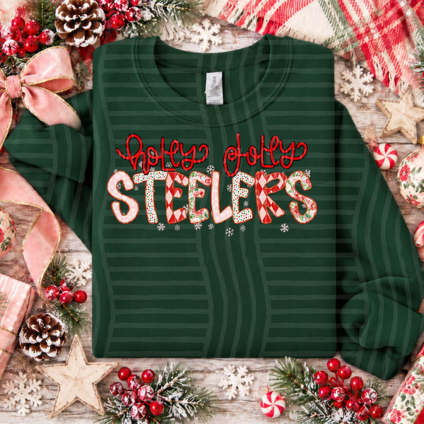 Holly Jolly Confetti Mascots Steelers design