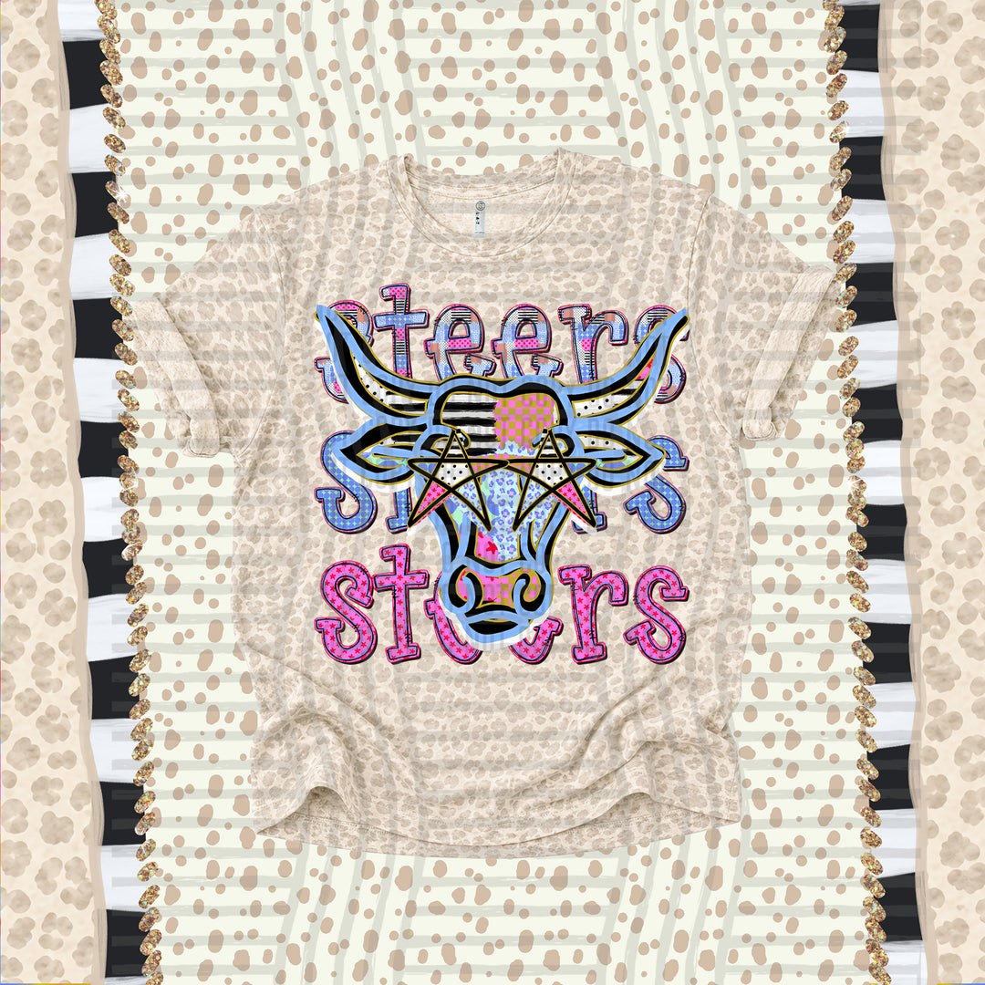 Steers Dolly Doodle mascot DTF transfer