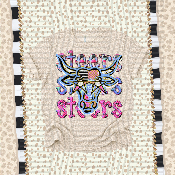 Steers Dolly Doodle mascot DTF transfer