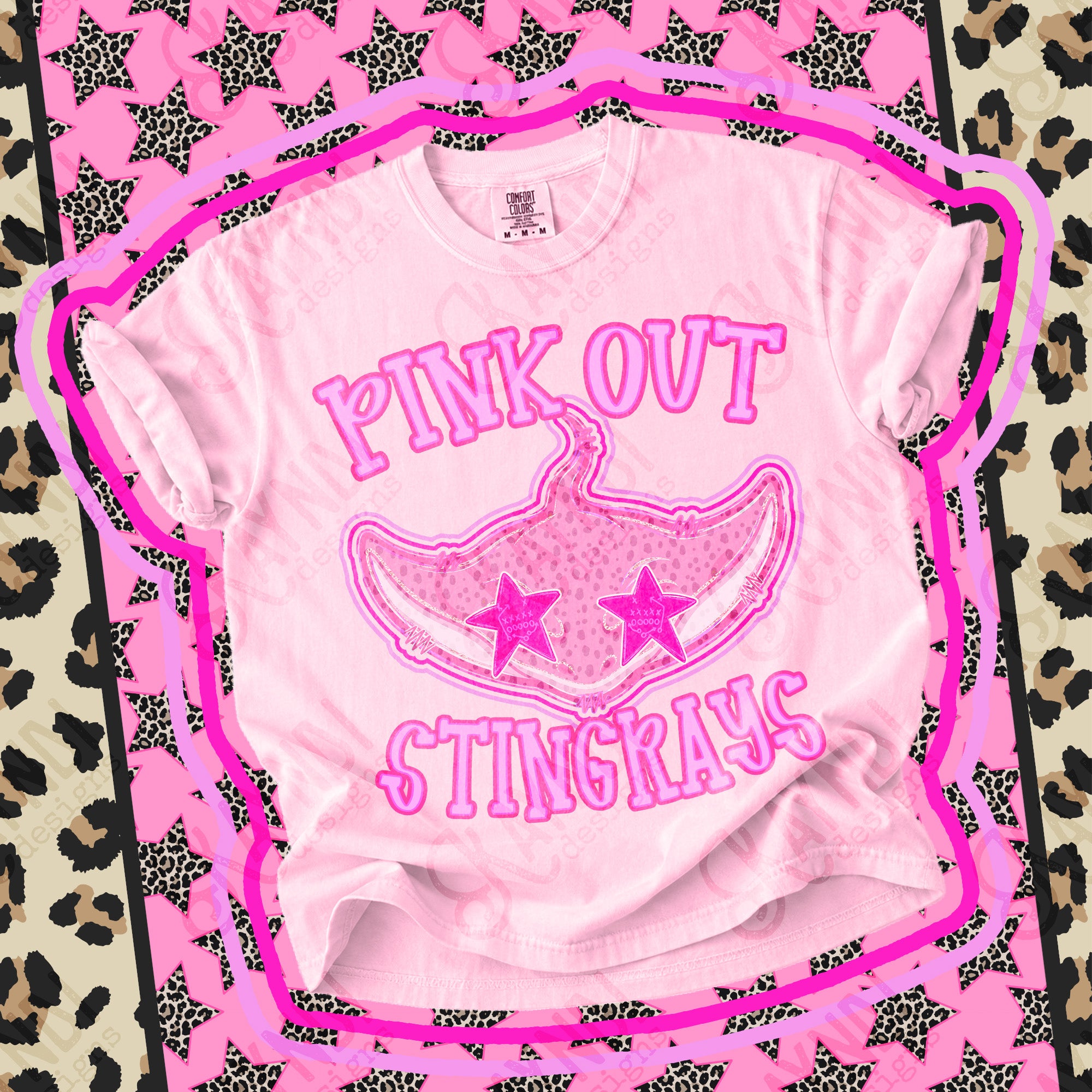 Pink Out Mascots Stingrays mockup