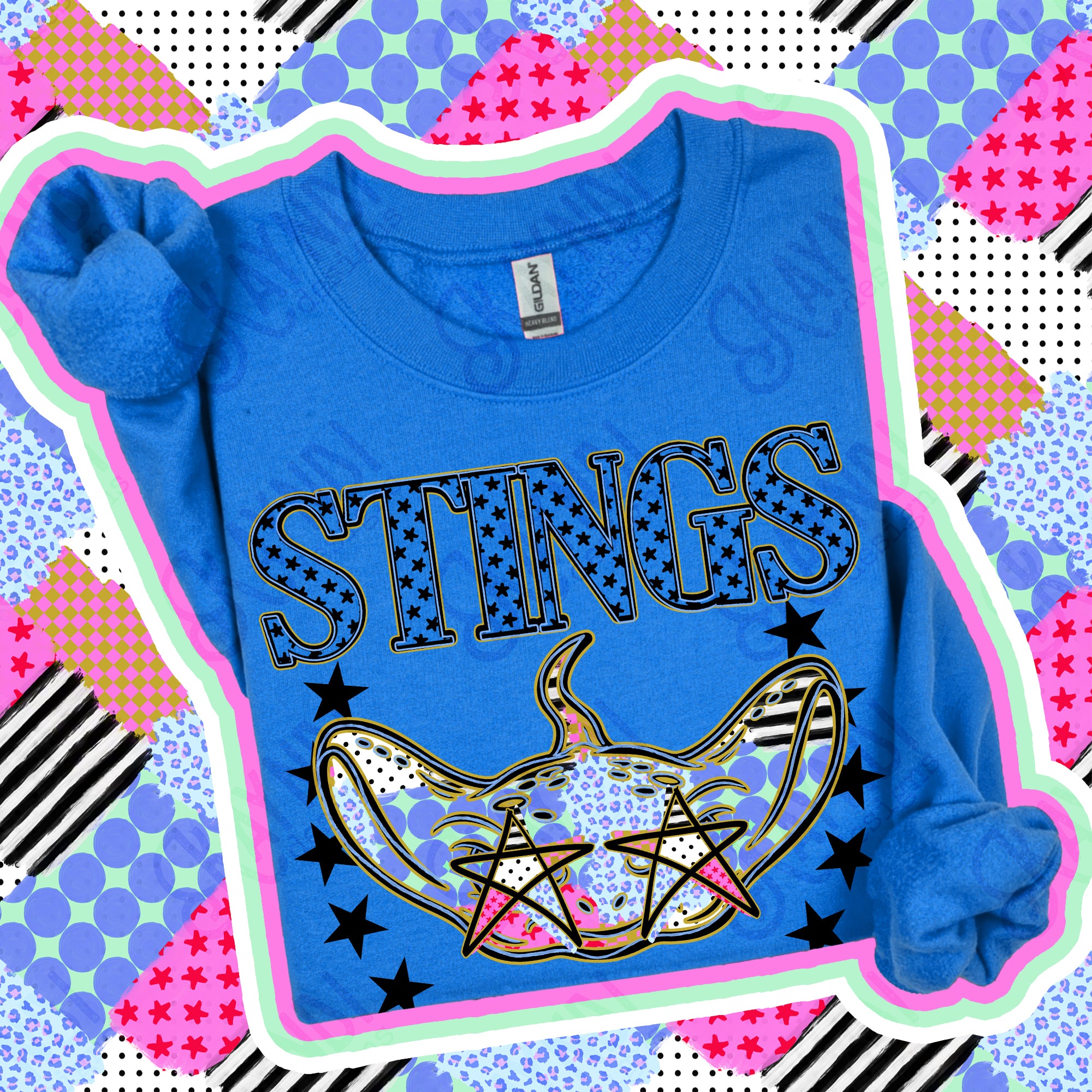 Patchwork Varsity Stars Mascots Stings design