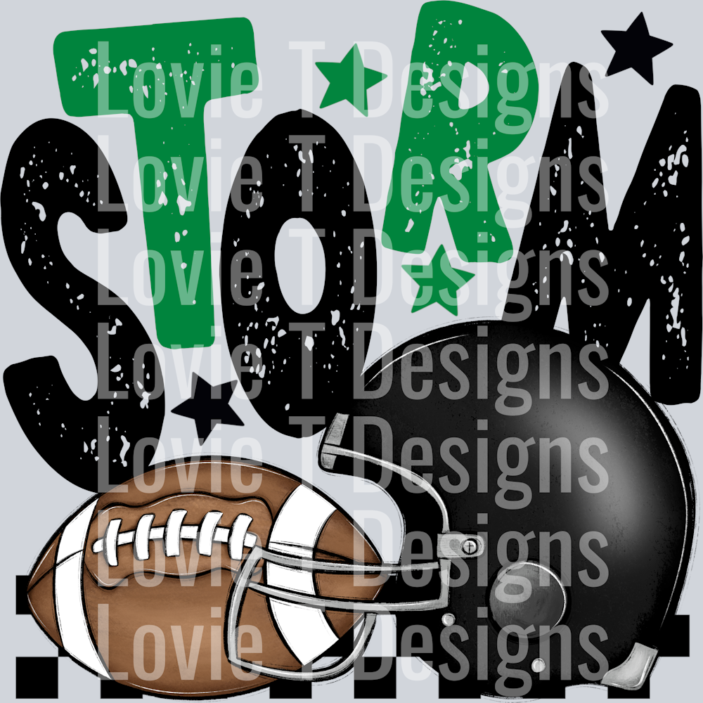 Storm Football Helment Black Green