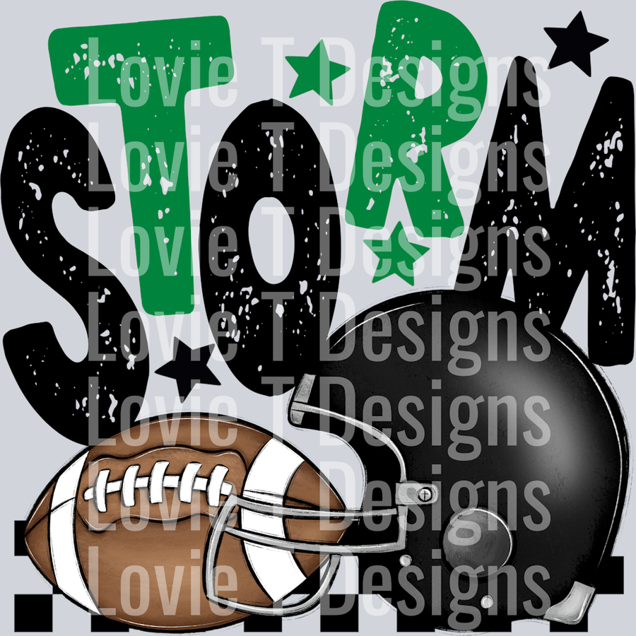 Storm Football Helment Black Green