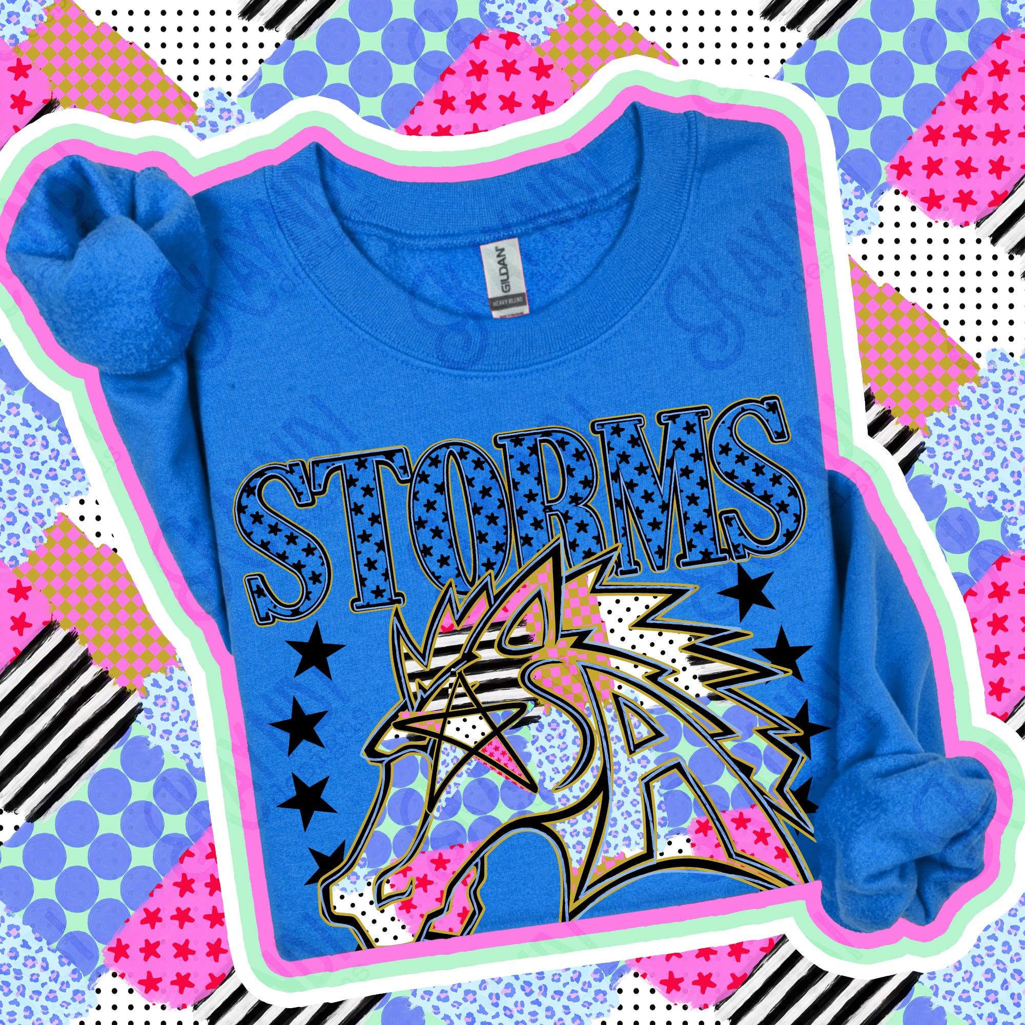 Patchwork Varsity Stars Mascots Storms design