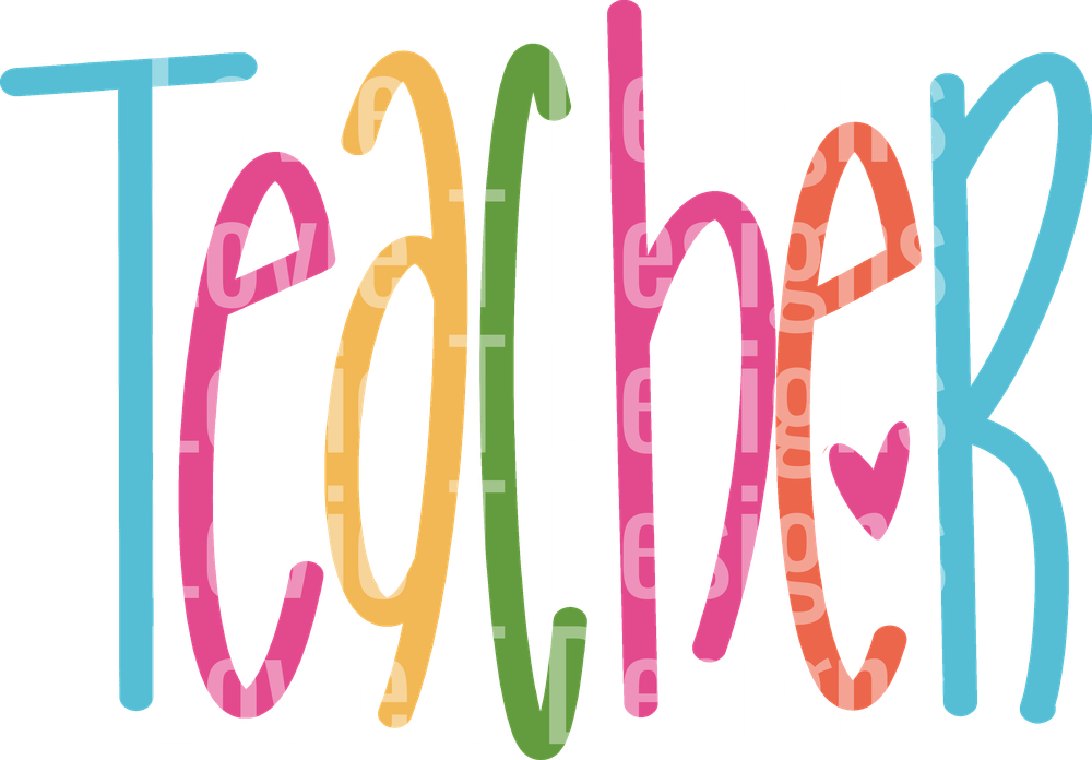 TEACHER BRIGHT LETTERING