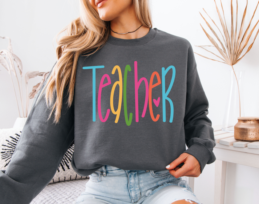 Teacher Bright Lettering DTF transfer design
