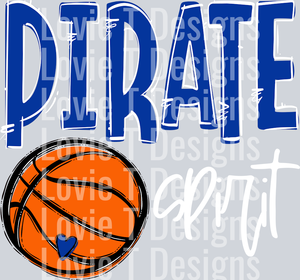 Team Go Spirit PIRATE BASKETBALL ROYAL AND WHITE