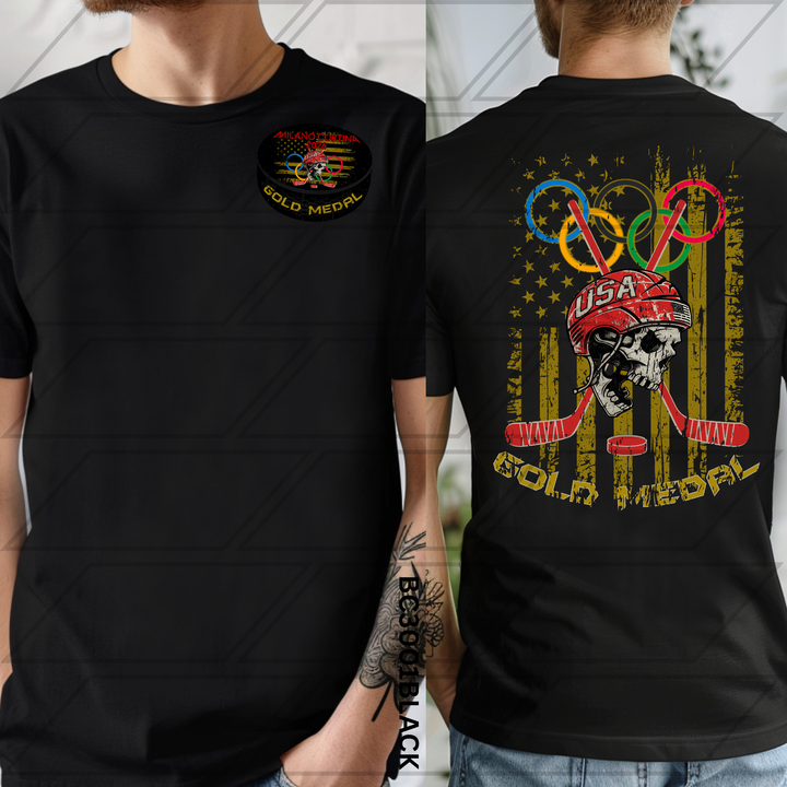TEAM USA HOCKEY GOLD MEDAL AMERICAN FLAG FRONT