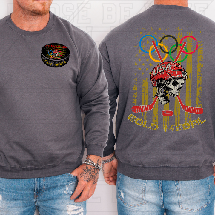 TEAM USA HOCKEY GOLD MEDAL AMERICAN FLAG FRONT