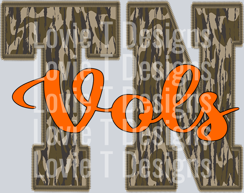 Tennessee_Woodland Camo Initials