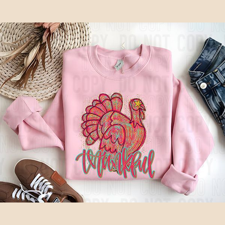 Thankful Neon Turkey – DTF Transfer