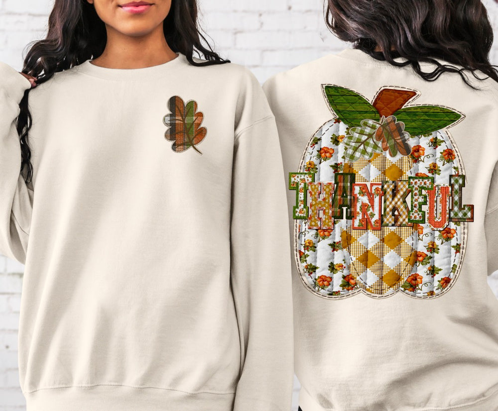 Thankful Split Pumpkin DTF transfer design – image 1