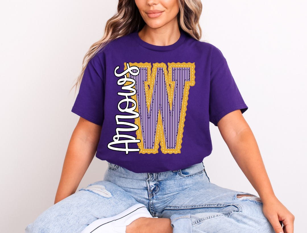 THE PREPSTER W YELLOW BOTTOM PURPLE TOP ARROWS