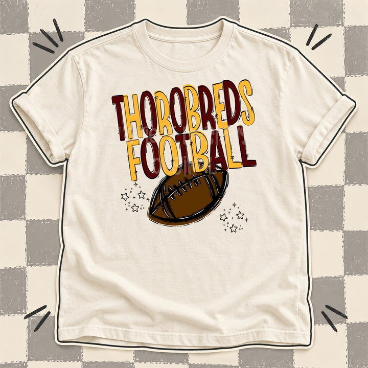 Thorobreds Maroon Yellow Gold Team Go Football Mascots DTF transfer mockup