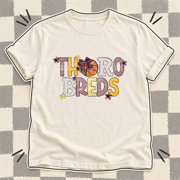 Thorobreds Maroon Yellow Gold White Mixed Doodle Basketball Mascots – Mascot Colors DTF transfer mockup