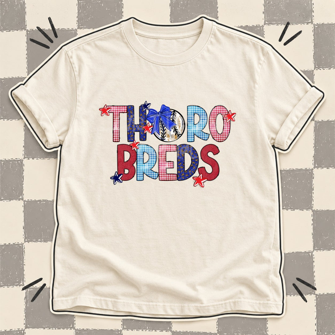 Thorobreds Mixed Doodle Baseball Mascots – Red and Royal DTF transfer mockup