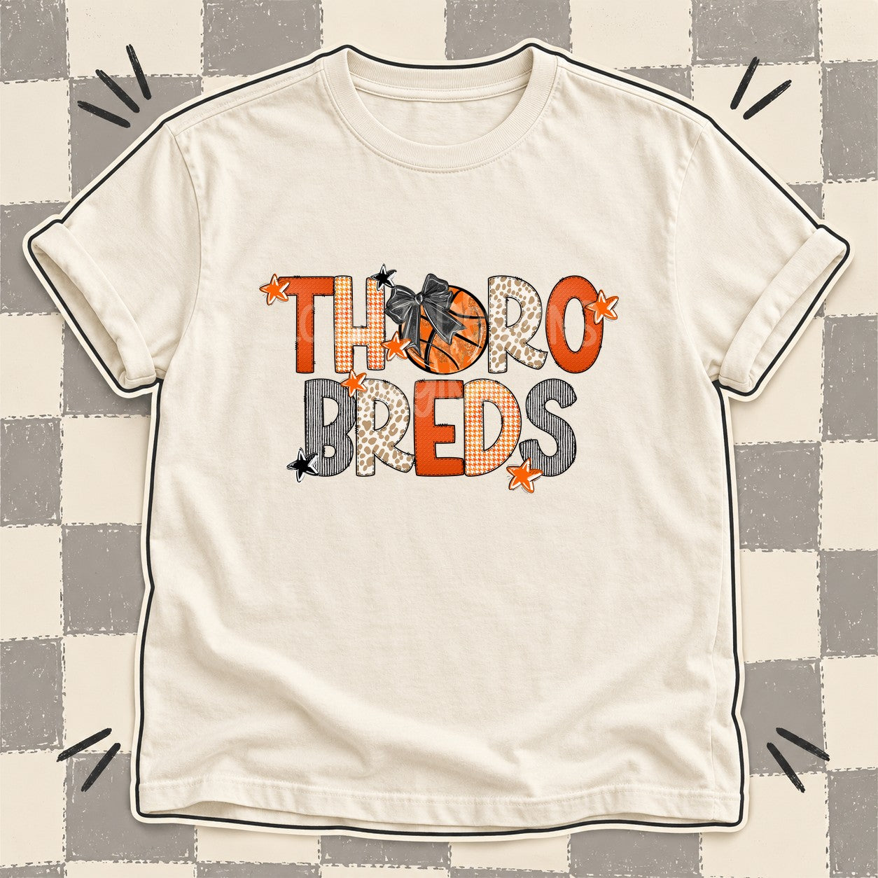 Mixed Doodle Basketball Mascots – Hoops Houndstooth Thorobreds design