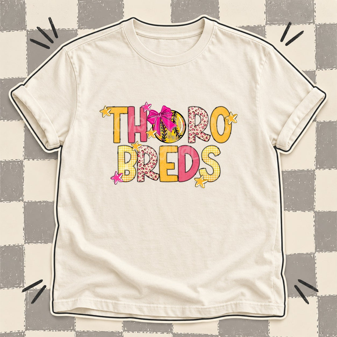 Thorobreds Mixed Doodle Softball Mascots – Stitched Softball DTF transfer mockup