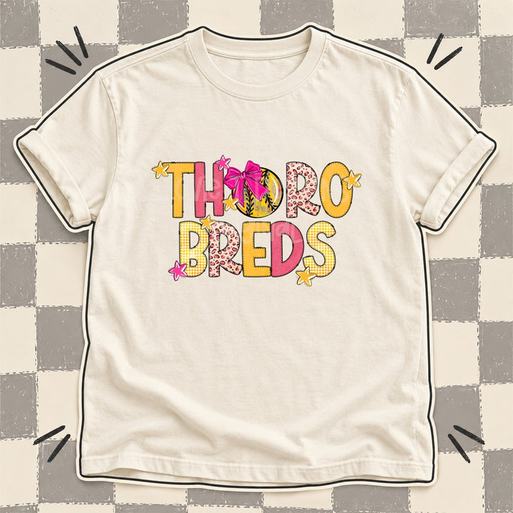 Thorobreds Mixed Doodle Softball Mascots – Stitched Softball DTF transfer mockup