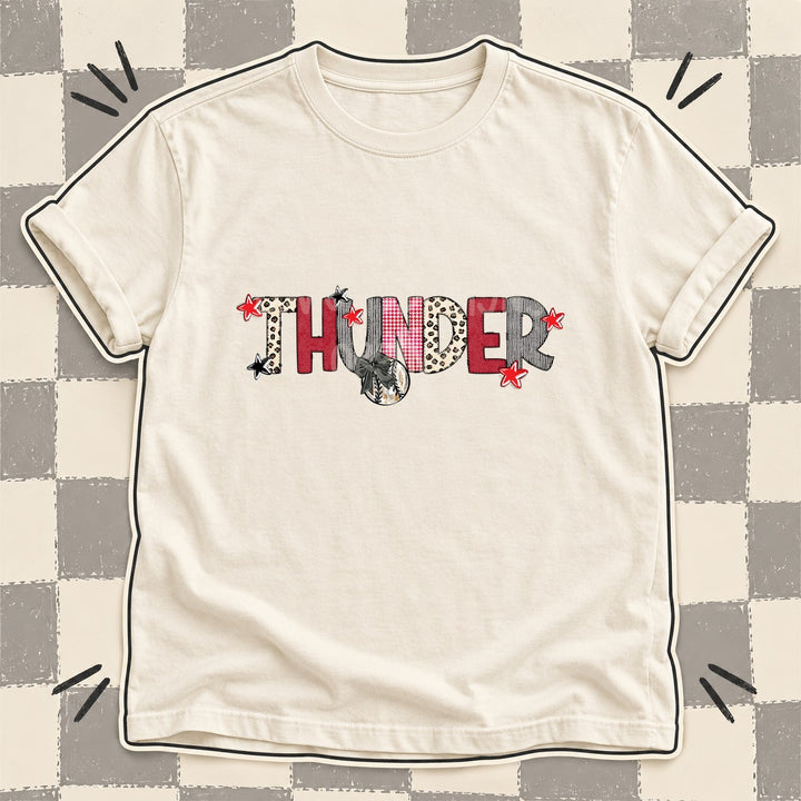 Thunder Mixed Doodle Baseball Mascots – Stitched Ballpark DTF transfer mockup
