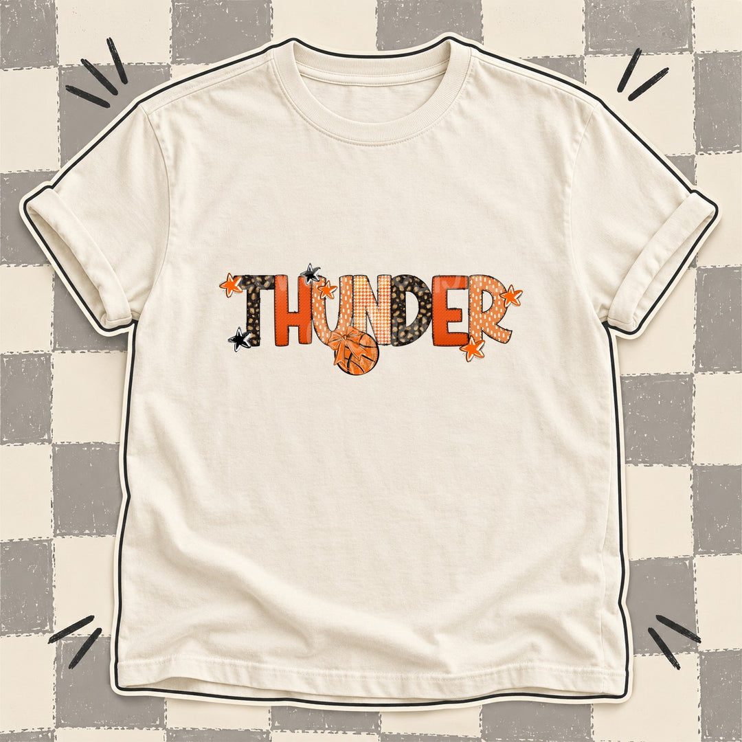 Thunder Mixed Doodle Basketball Mascots – Leopard Court DTF transfer mockup