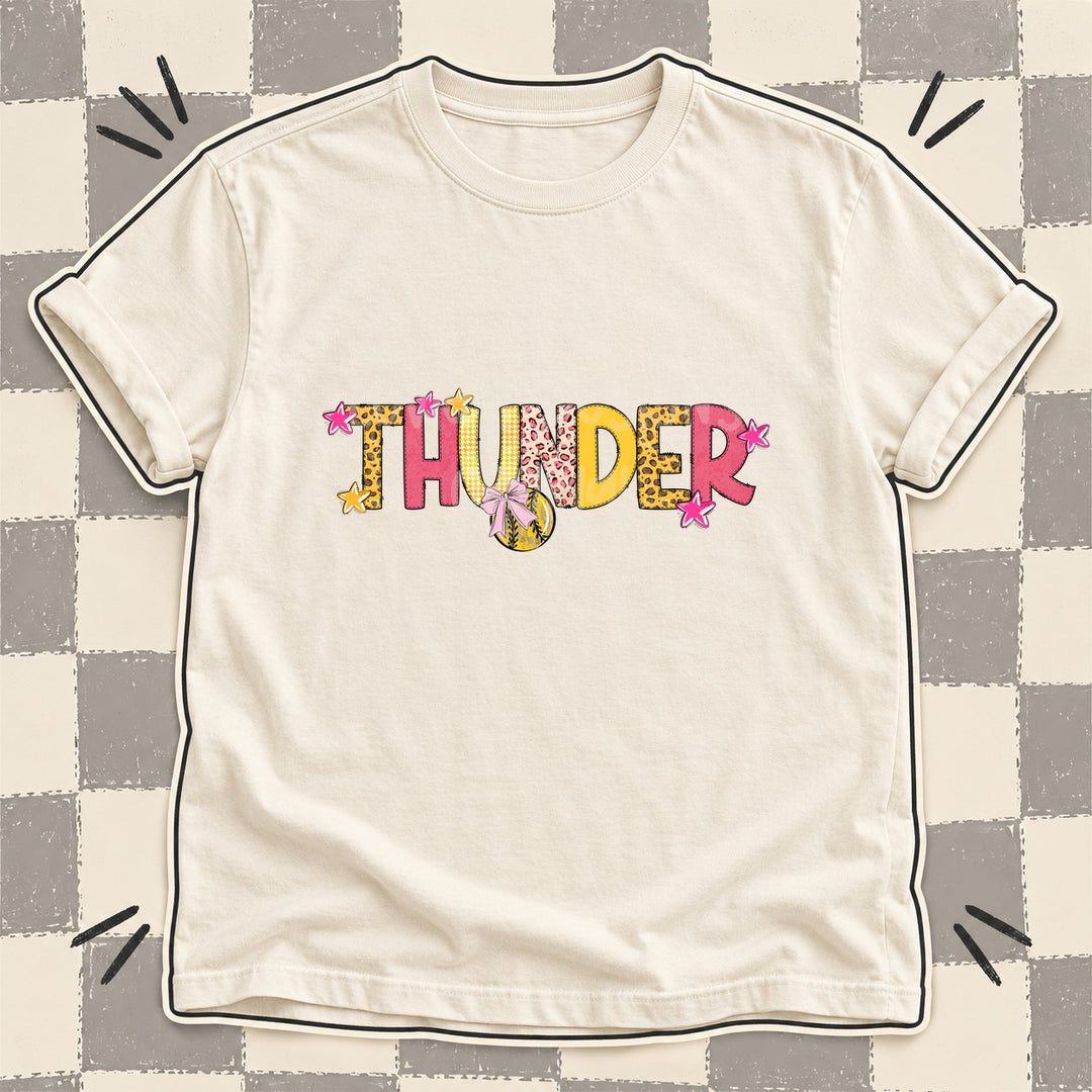 Thunder Mixed Doodle Softball Mascots – Sunshine Leopard DTF transfer mockup