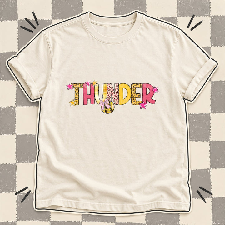 Thunder Mixed Doodle Softball Mascots – Sunshine Leopard DTF transfer mockup