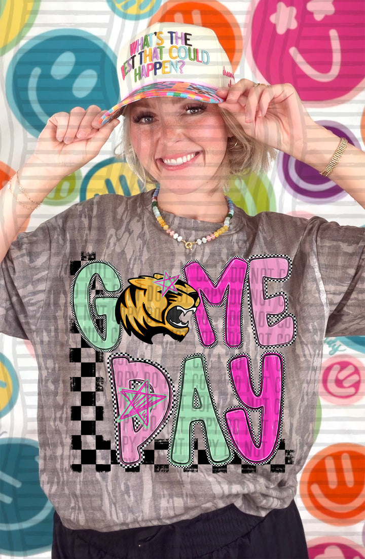 Tigers Option 2 Game Day Starry Eyes mascot DTF transfer