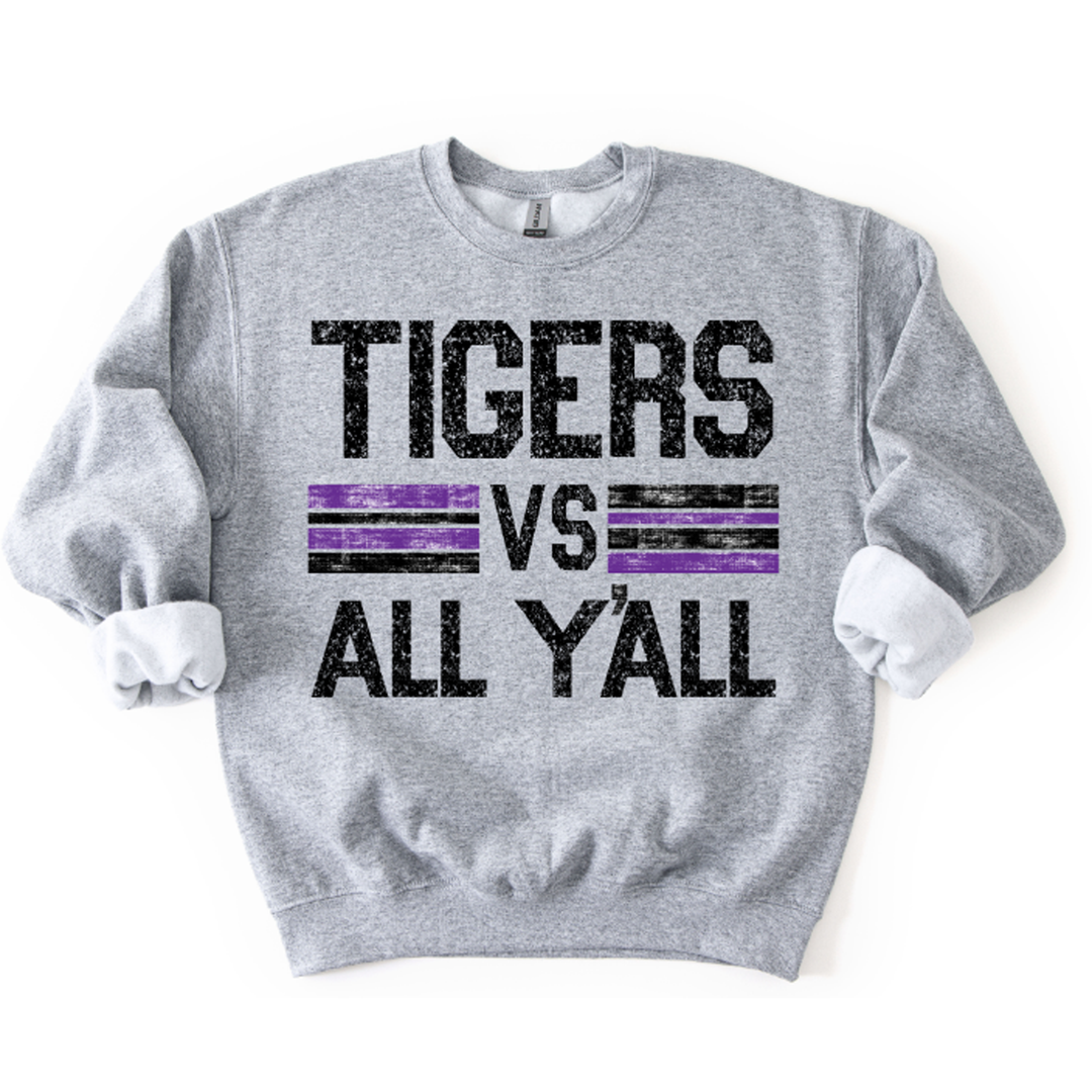 Tigers Black Vs All Y'all Purple and Black – DTF Transfer