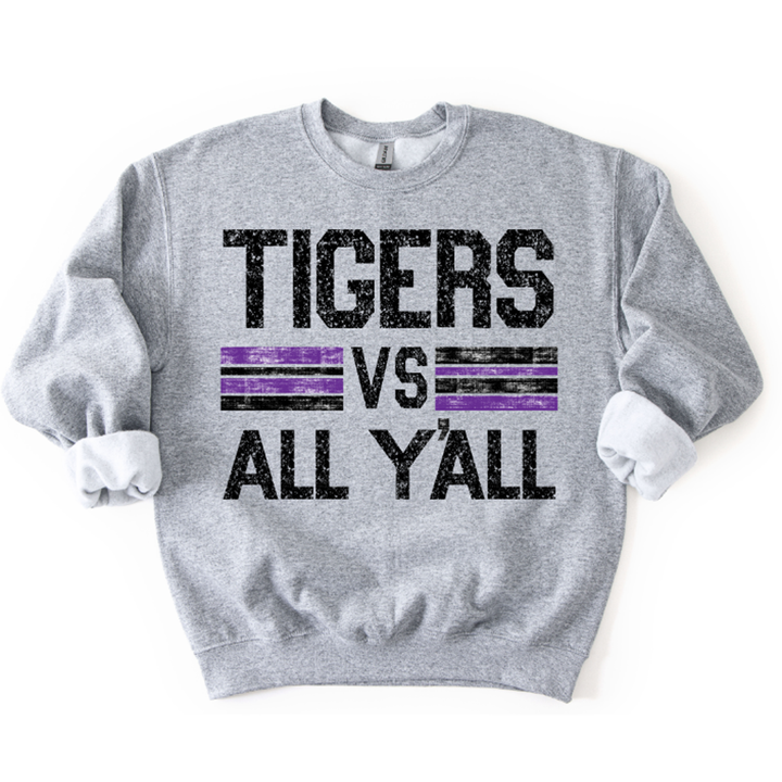 Tigers Black Vs All Y'all Purple and Black – DTF Transfer
