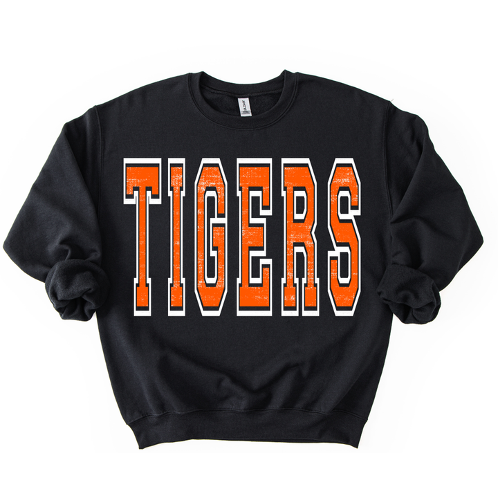 Tigers Orange and White Grunge Mascot – DTF Transfer