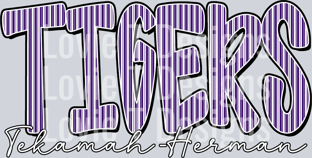 TIGERS Tekamah-Herman PURPLE SEERSUCKER WORD