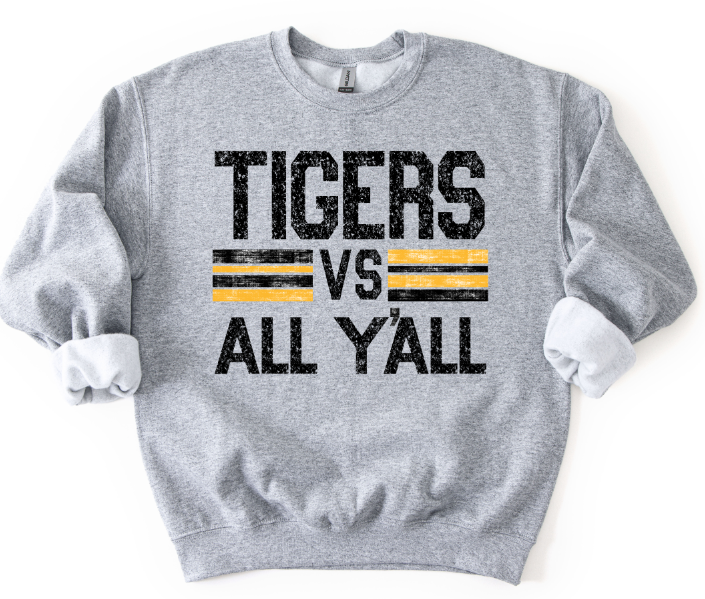 TIGERS VS ALL YALL BLACK AND ATH GOLD