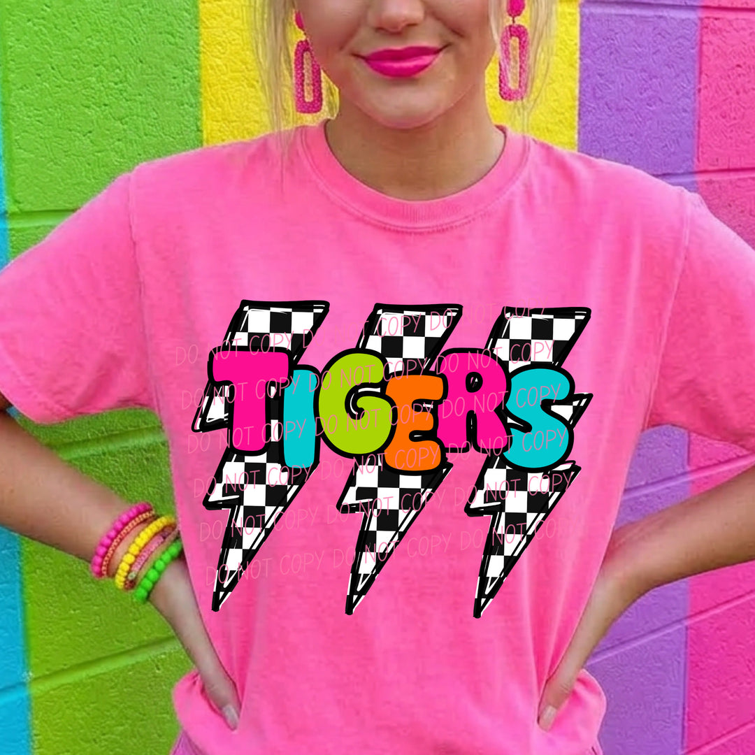 Tigers Amped Up Spirit mascot DTF transfer