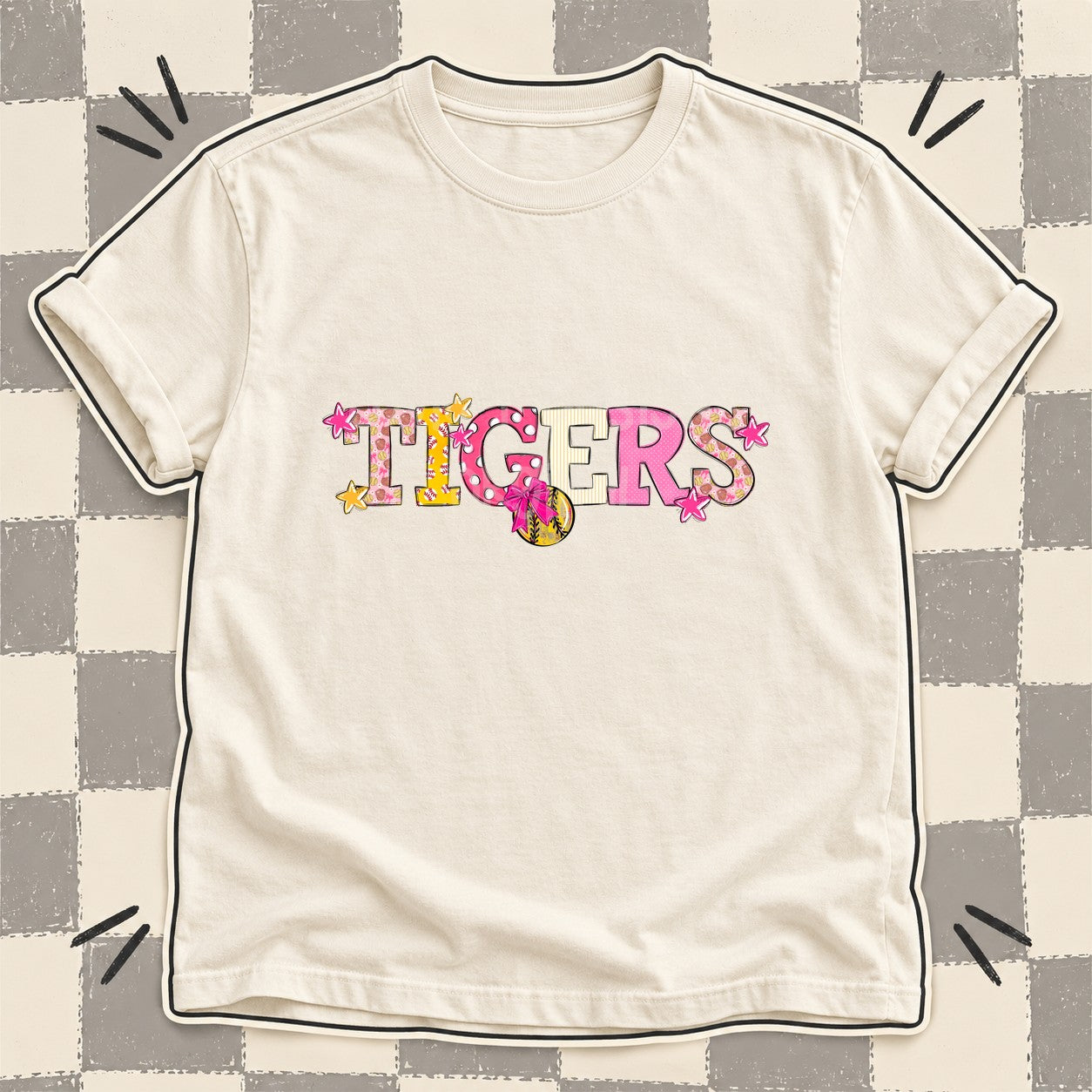 Mixed Doodle Softball Mascots – Sweet Softball Tigers design
