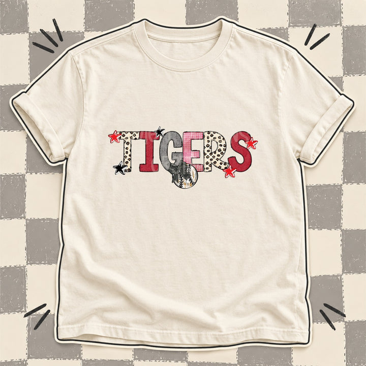 Tigers Mixed Doodle Baseball Mascots – Stitched Ballpark DTF transfer mockup