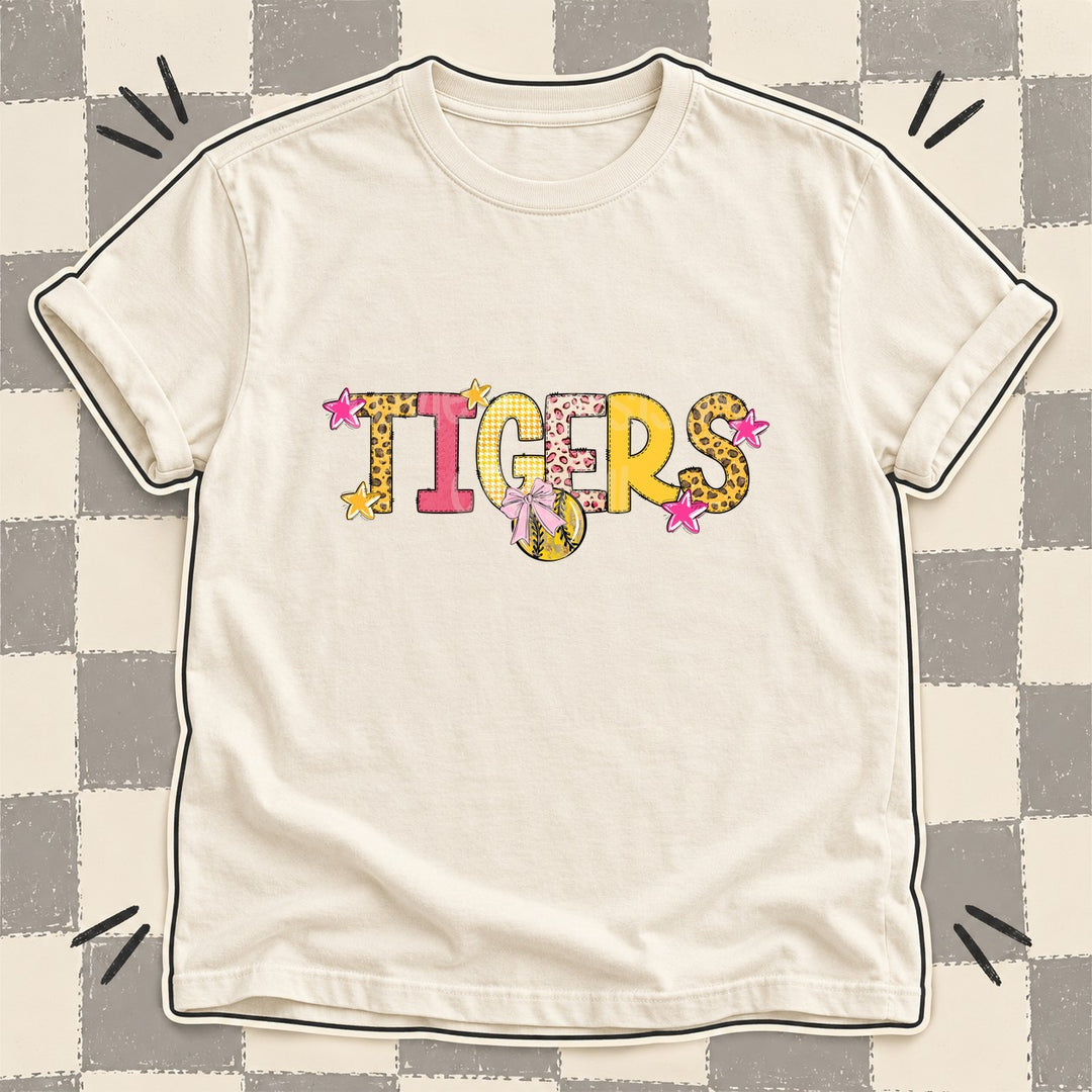 Tigers Mixed Doodle Softball Mascots – Sunshine Leopard DTF transfer mockup