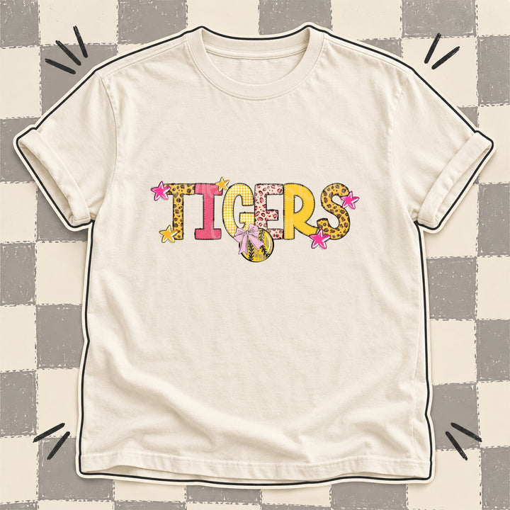 Tigers Mixed Doodle Softball Mascots – Sunshine Leopard DTF transfer mockup