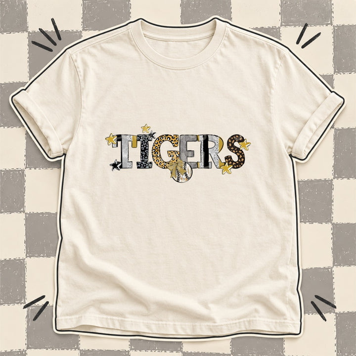 Tigers Vegas Gold Black Mixed Doodle Baseball Mascots – Mascot Colors DTF transfer mockup