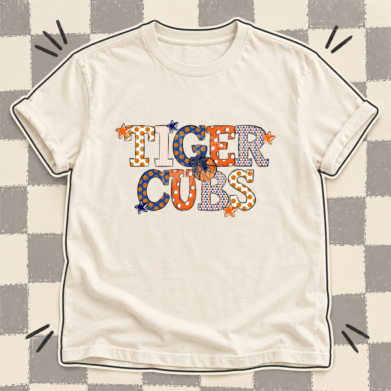 Mixed Doodle Basketball Mascots – Court Classic Tiger Cubs design